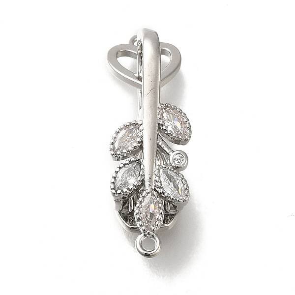 Brass Micro Pave Clear Cubic Zirconia Fold Over Clasps