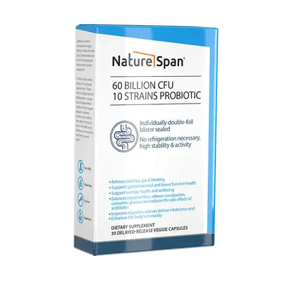 Naturespan Probiotics 60 billion CFU, 10 strains, supports digestion and immunity, non-GMO, targets gut health and regulates ...