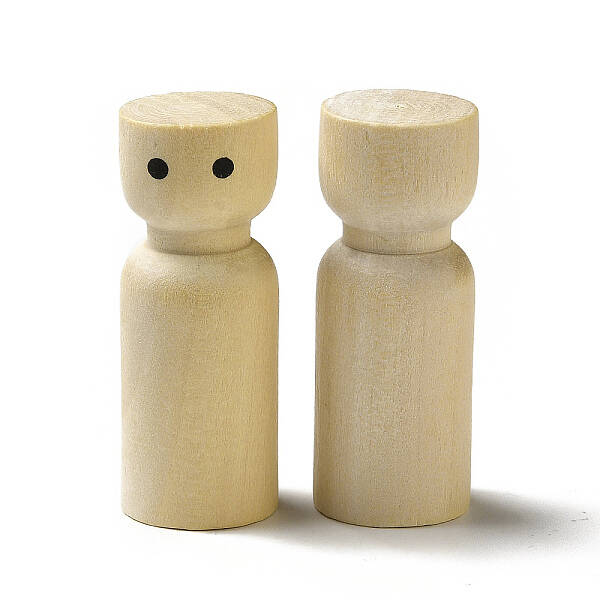 Unfinished Wooden Peg Dolls Display Decorations