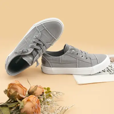 JENN ARDOR Women's Slip On Canvas Sneakers Low Top Comfortable Flats for Office and Casual Footwear with Wide Fit and Flexibl...