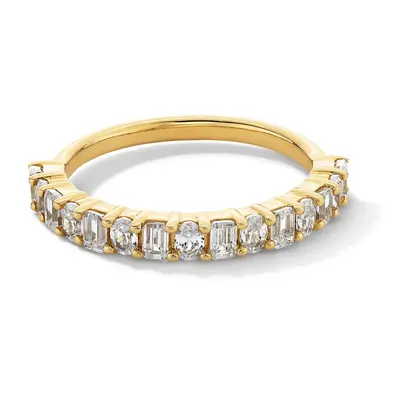 14K Gold 1 CT. T.W Oval Cut Lab Created Diamond Wedding Ring D Color VVS1 Clarity 3EX IGI Certified