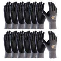 MAXIFLEX PIP GLOVES | MaxiFlex PIP 34-874 Foam Nitrile Palm Coated Gloves (Pack of 12), Ultimate Micro Grip Coated protective...