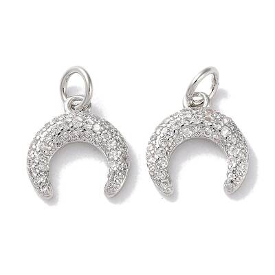 Rack Plating Brass Micro Pave Cubic Zirconia Pendants