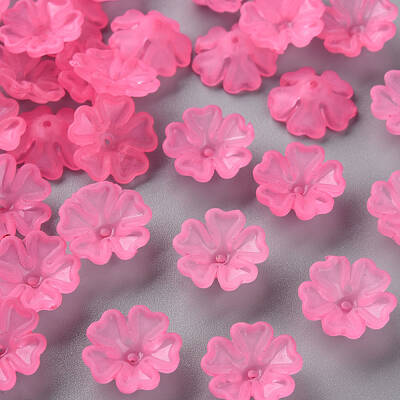 Transparent Frosted Acrylic Bead Caps