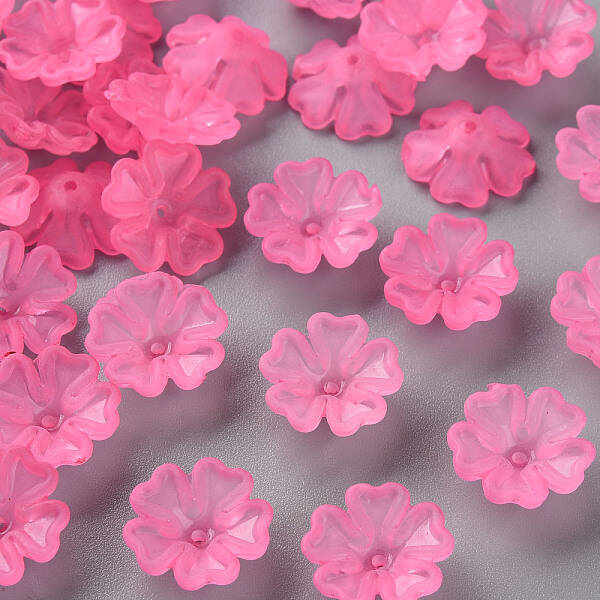 Transparent Frosted Acrylic Bead Caps