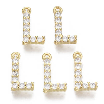 Brass Micro Pave Cubic Zirconia Charms