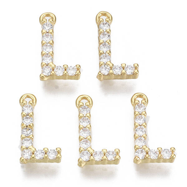 Brass Micro Pave Cubic Zirconia Charms