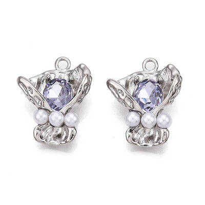 Rack Plating Alloy Rhinestone Pendants