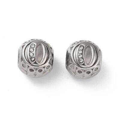 304 Stainless Steel Rhinestone European Beads