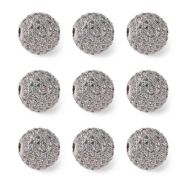 Brass Cubic Zirconia Beads
