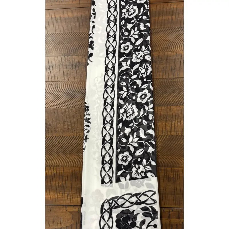 Black and white chiffon hijab- Limited Edition