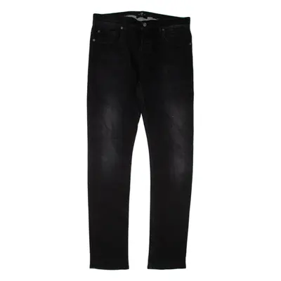 7 FOR ALL MANKIND Chad Mens Jeans Black Slim Tapered W34 L35