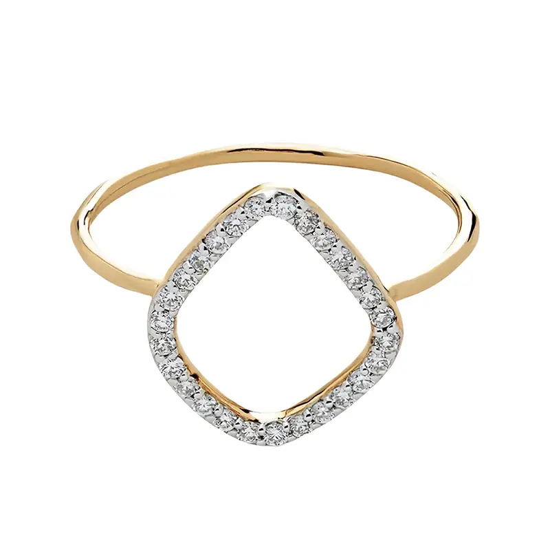 10K Gold 0.16 CT.T.W. Diamond Kite Wedding Band D Color VVS Clarity