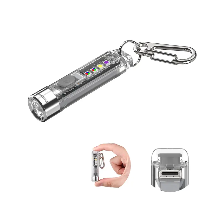2025 Nicron K11 2.0 Rechargeable Keychain Flashlight Light Weight 400 Hight Lumen with Extra 4 Sidelight IPX4 EDC Mini Flashl...