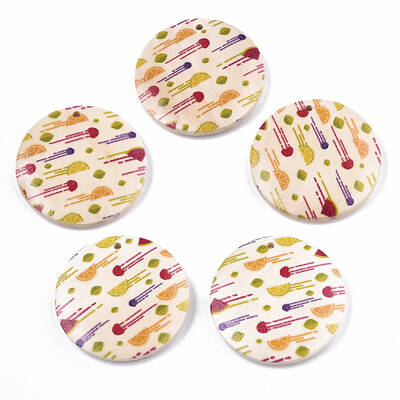 Fruit Seris Printed Wood Pendants