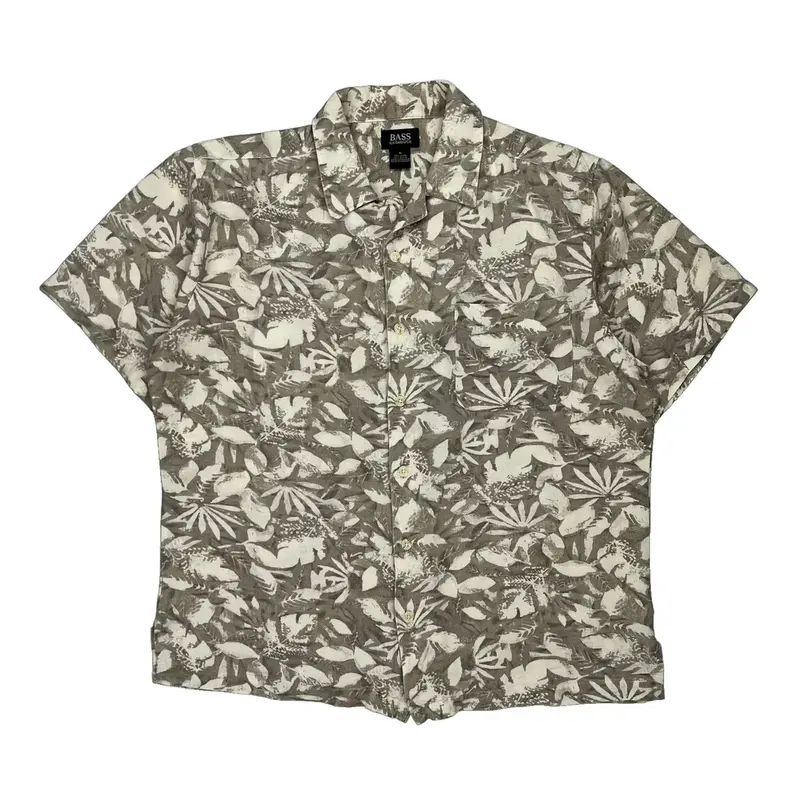 G.H. Bass & Co Hawaiian Shirt - Medium Multicoloured Linen Blend