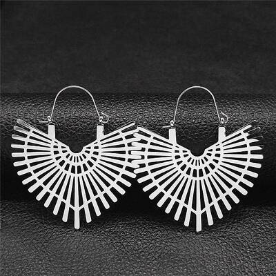 Non-Tarnish 304 Stainless Steel Hollow Heart Hoop Earring