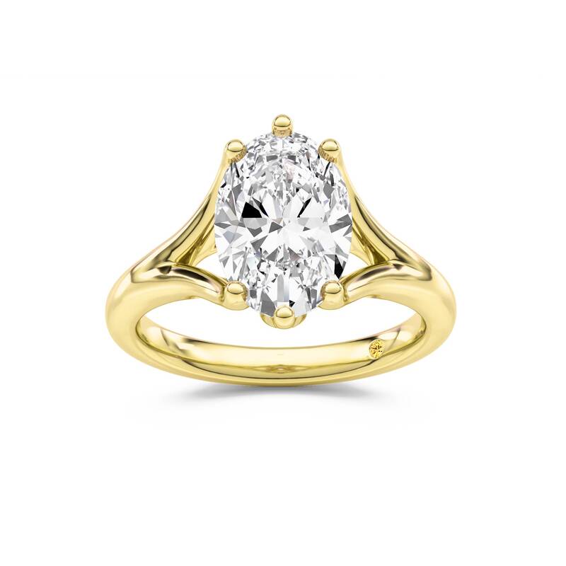 Rosie Oval Lab Grown Diamond Engagement Ring | 18K Yellow Gold 2 1/2 CT. TW.