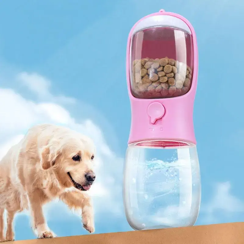2 in 1 Pet Water Bottle & Food Dispenser, Multifunctional Pet Water Cup for Pet Care, Portable Pet Feeding Supplies for Outdo...