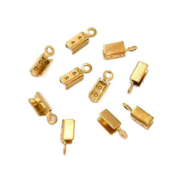 Ion Plating(IP) 304 Stainless Steel Folding Crimp Cord Ends