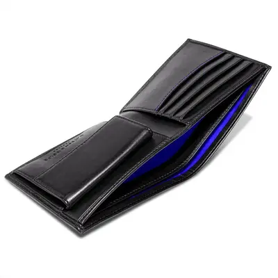 Coin Wallet in Black with Cobalt Blue
