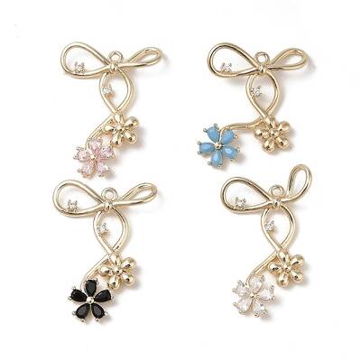 Brass Micro Pave Cubic Zirconia Pendants