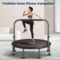 48 Inch Folding Home Fitness Trampoline – Silent Training Equipment for Adults, Indoor/Garden Exercise with Handle, Fitness...