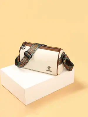 Fashionable Paisley Pattern Strap Zipper Crossbody Bags for Women, Vintage Style Shoulder Bag for Daily Use As Work Bag, Tren...