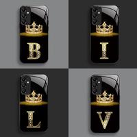Suitable for [Galaxy A15] New high-end crown letter glass mobile phone case new business simple explosion-proof mobile phone ...