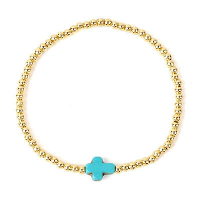 Brass Bead Stretch Bracelets for Women