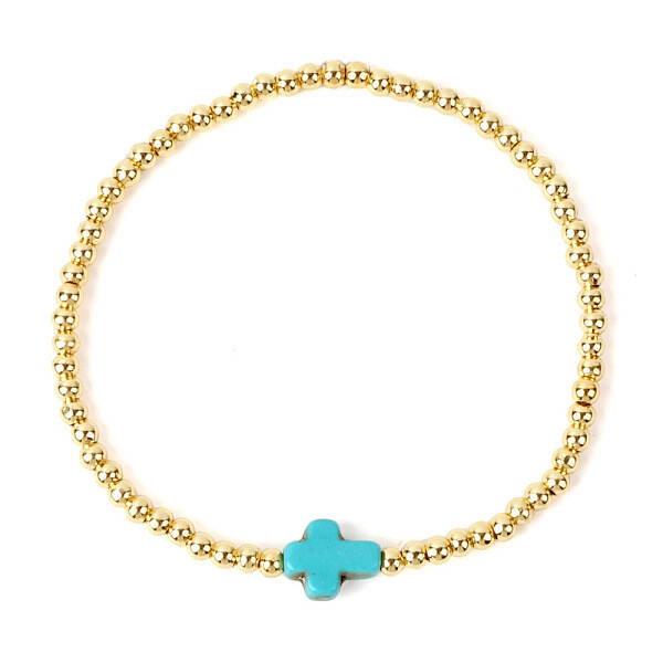 Brass Bead Stretch Bracelets for Women