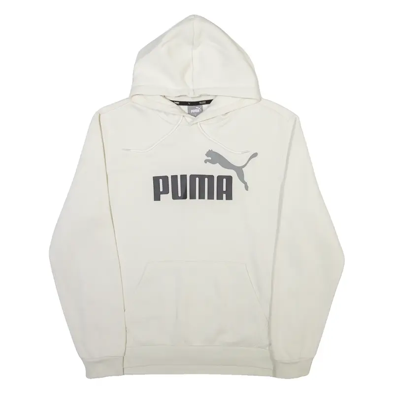 PUMA Mens White Hoodie M