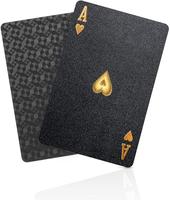 Diamond Waterproof Black Playing Cards, Poker Cards, HD, Deck of Cards (Black)