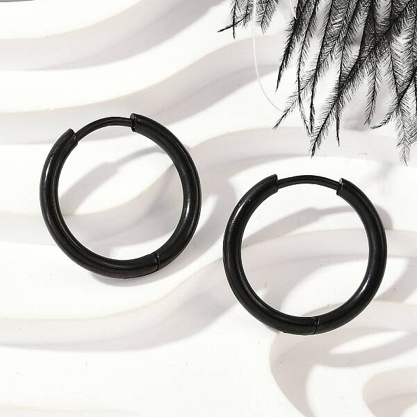 202 Stainless Steel Huggie Hoop Earrings