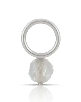 14K Fine One Love Birthstone Charms | Month/Gemstone: March - Aquamarine | Metal Color: Solid White Gold