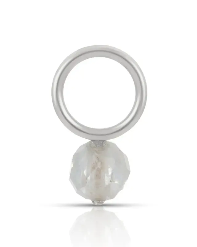 14K Fine One Love Birthstone Charms | Month/Gemstone: March - Aquamarine | Metal Color: Solid White Gold