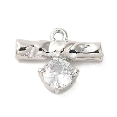 Brass Micro Pave Cubic Zirconia Charms