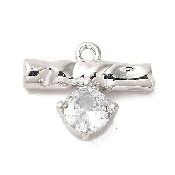 Brass Micro Pave Cubic Zirconia Charms