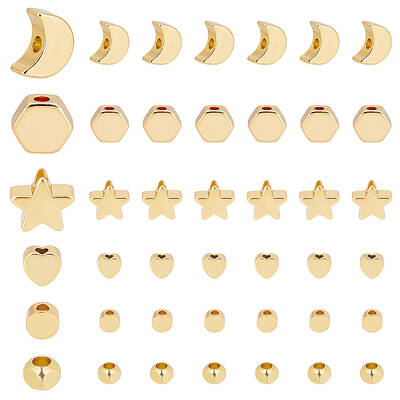 120Pcs 6 Style Brass Beads