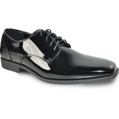 Black Oxford Patent Tuxedo Shoe - Modern Men's Pointy Square Toe