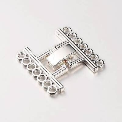 7 Strands Alloy and Brass Fold Over Clasps