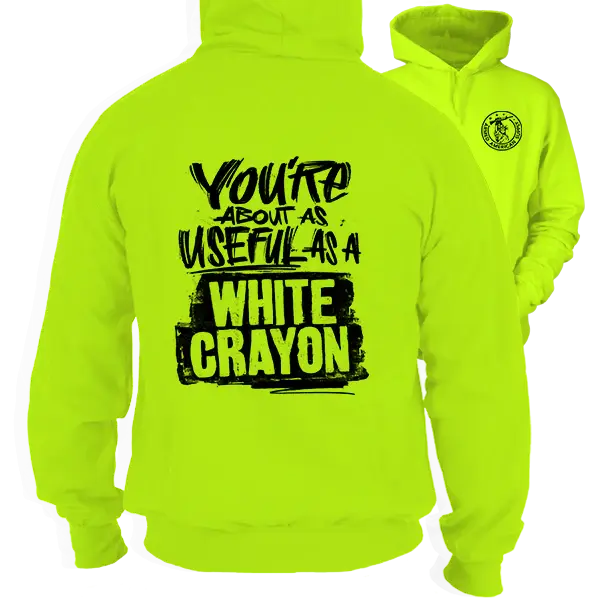 White Crayon -Safety Yellow Hi-Vis Hoodie