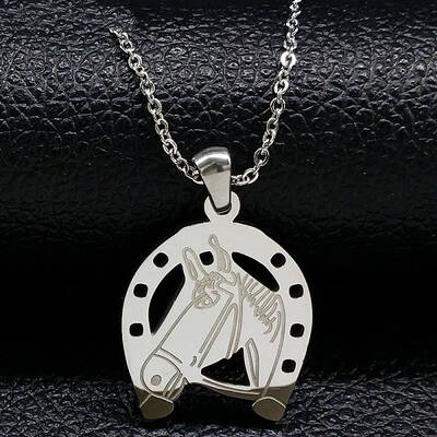 304 Stainless Steel Horse Pendant Necklaces