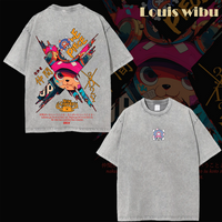 Tony Tony Washed Tee - Vintage Oversized Double-Sided Anime Graphic T-Shirt One Piece Collab Acid Wash Lightweight Streetwear...