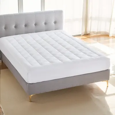 Madison Park Cloud Soft Overfilled Plush Waterproof Mattress Pad Protector, Fitted Pocket Fits Up to 18 Inch, Machine Washabl...