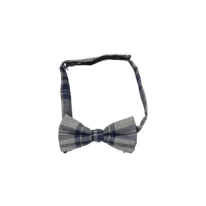 Unbranded Checked Bow Tie - No Size Grey Cotton