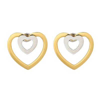 Ion Plating(IP) 304 Stainless Steel Heart Stud Earrings