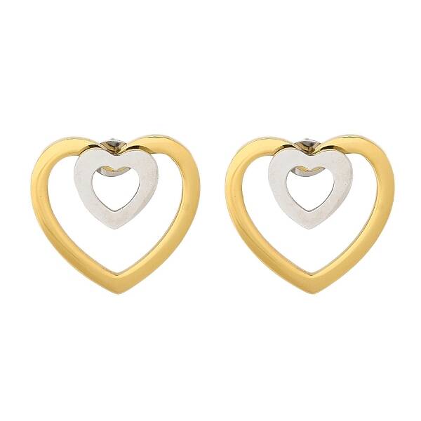 Ion Plating(IP) 304 Stainless Steel Heart Stud Earrings