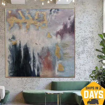 Large Abstract Modern Paintings On Canvas Original Gold Leaf Art Textured Painting Hand Painted Art | WINTER INSPIRATION 46&q...