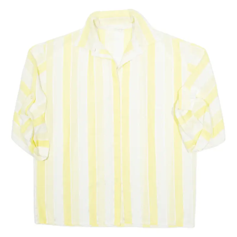 Womens Printed Blouse Yellow Striped M